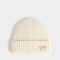 Gorro Cute Gorro Tejido Bordado - Blanco Crudo