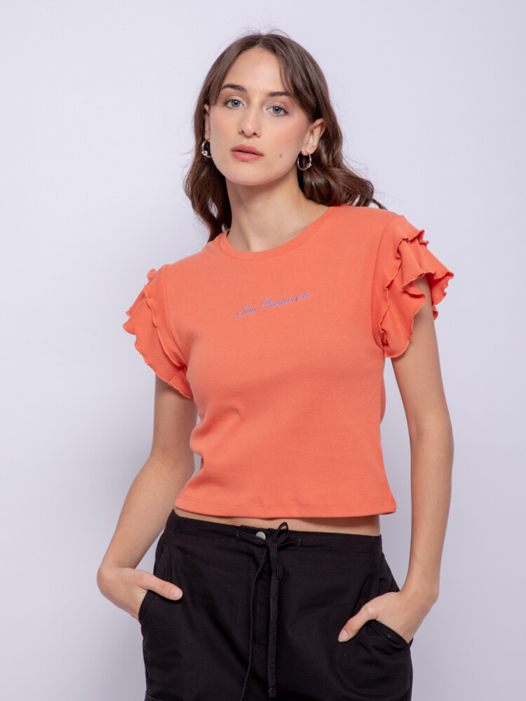 REMERA FLODA Coral Oscuro