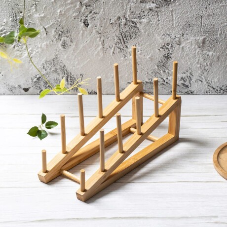 Escurridor De Platos Madera Bambú 30cm x 12cm Escurridor De Platos Madera Bambú 30cm x 12cm