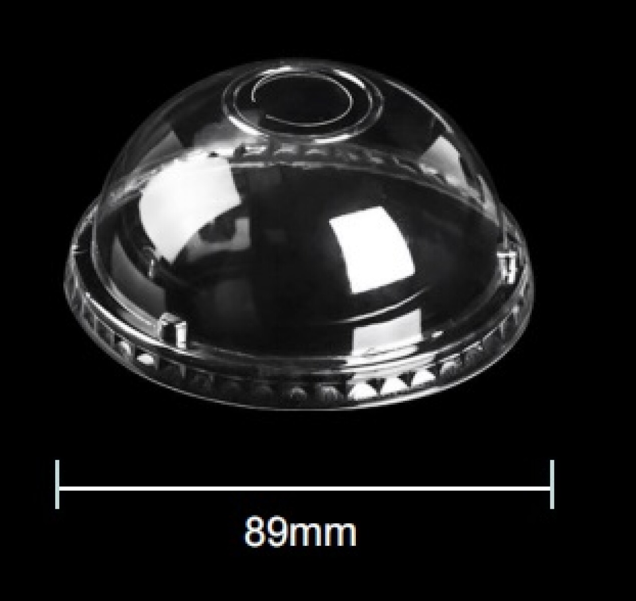 TAPA DOMO PARA VASO PET BOCA 89MM CX1000 