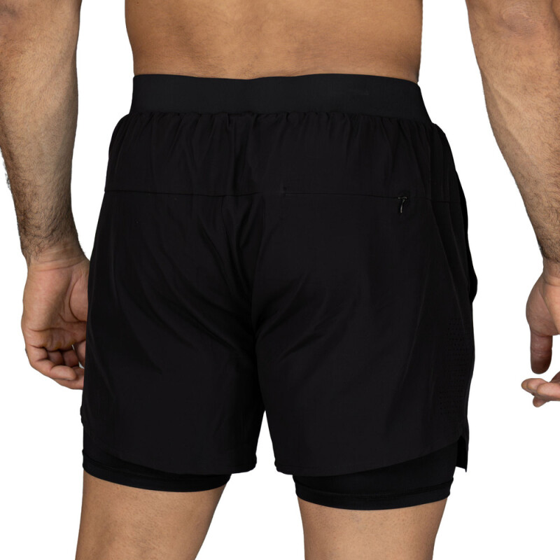 SHORT 2IN1 MEN POLY/SPX EVERLAST PIONEER 5" BK M6 NEGRO