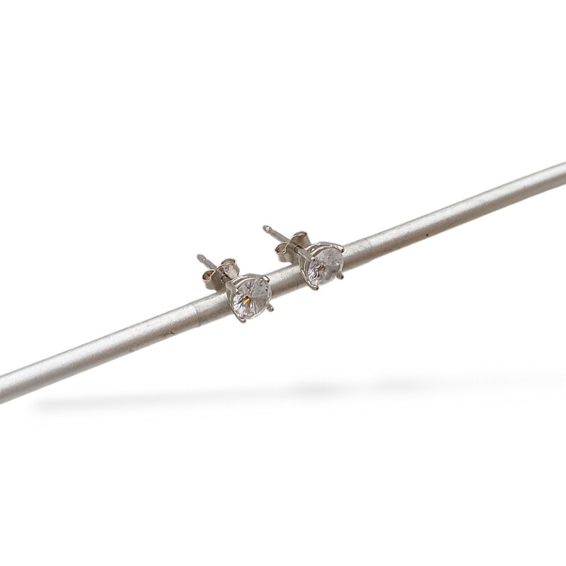 Caravanas Circulo-Plata 925-Piedra Zirconia-CA3104 conpiedra