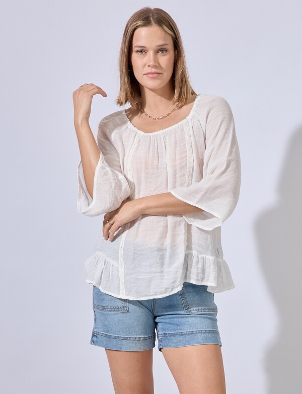 Blusa Crochet BLANCO