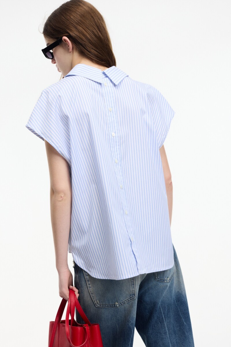 Camisa sin mangas Celeste