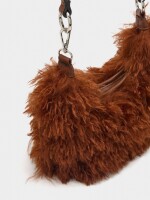 Bolso De Hombro Efecto Pelo naranja
