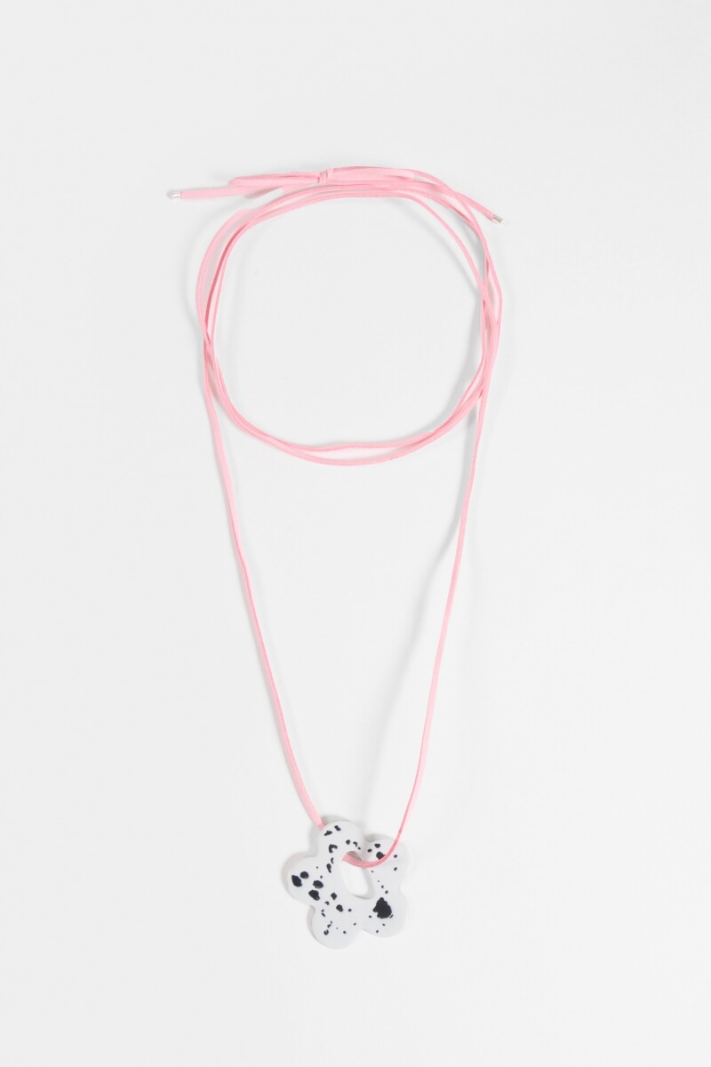 Collar cordón flower fucsia