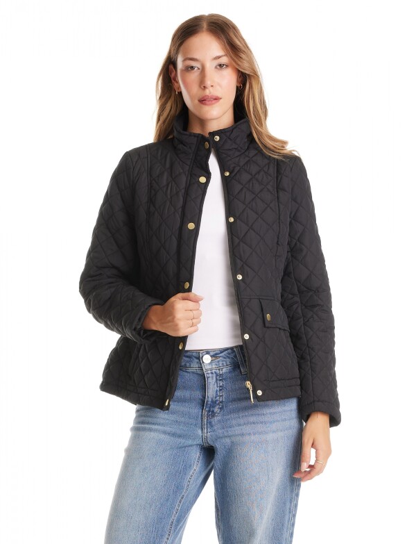 Campera Capitoneada & Trabas De Ajuste NEGRO