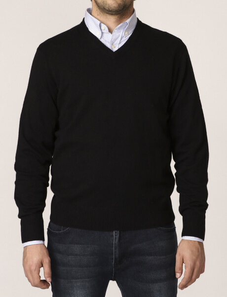 470318 SWEATER V HARRINGTON LABEL Negro