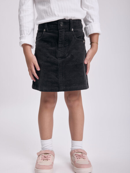 Short pollera pana Gris Oscuro