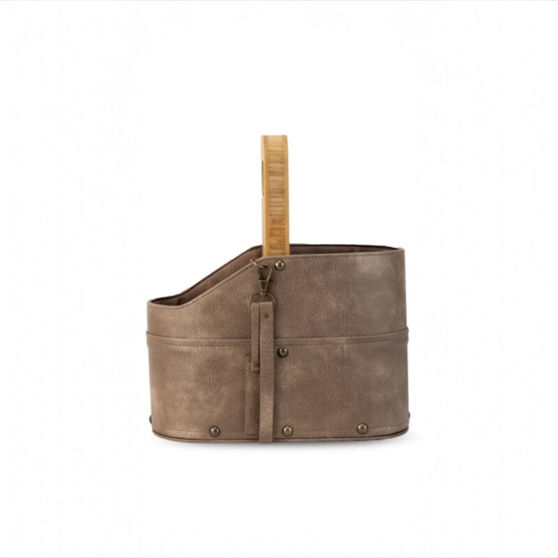 Matera Simil Cuero Porta Termo y Mate Beige