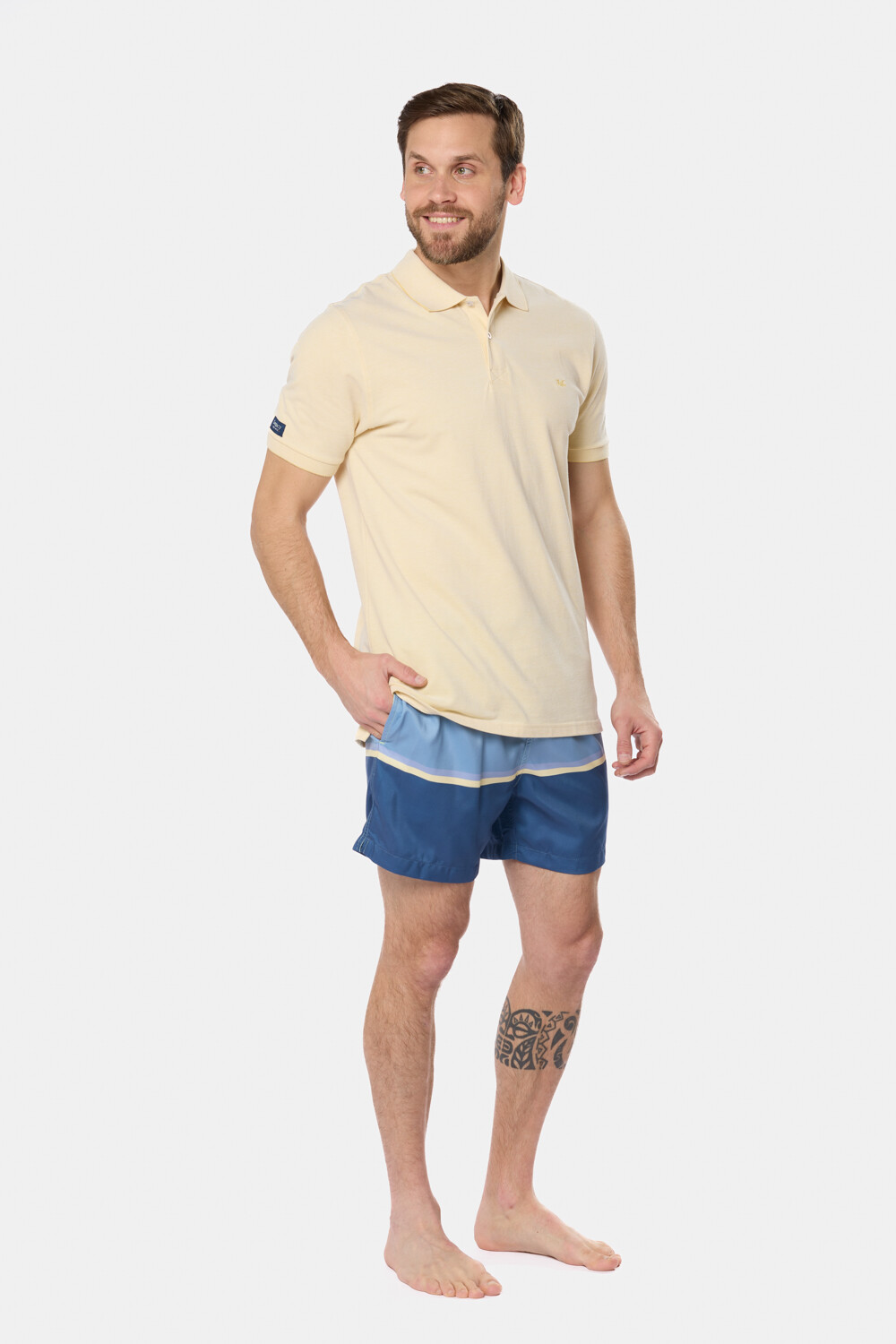 SHORT DE BAÑO RAYADO Azul