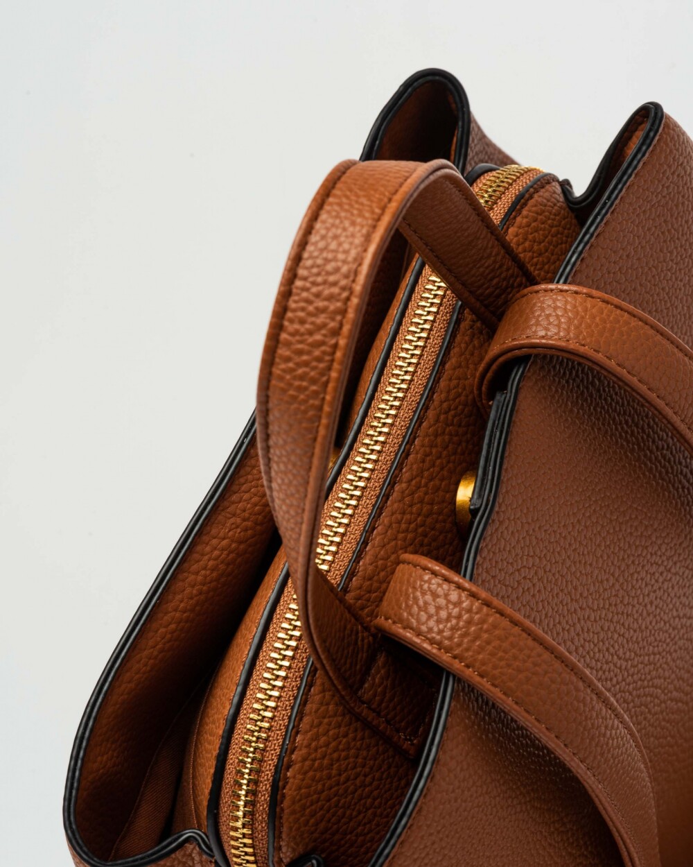 Mochila Oslo en Efecto Cuero Graneado Marron