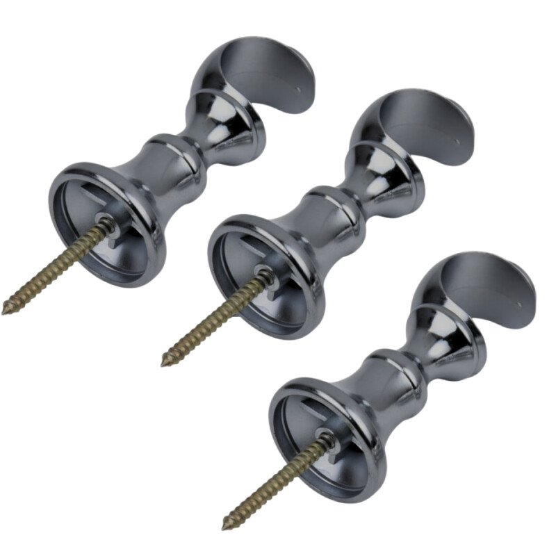 Barrote cromado metal 1,50m 28mm + 2 soportes PLATEADO