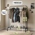 Perchero Para Ropa Doble Percha Metal Organizador con Estante Imback Color Negro Perchero Para Ropa Doble Percha Metal Organizador con Estante Imback Color Negro