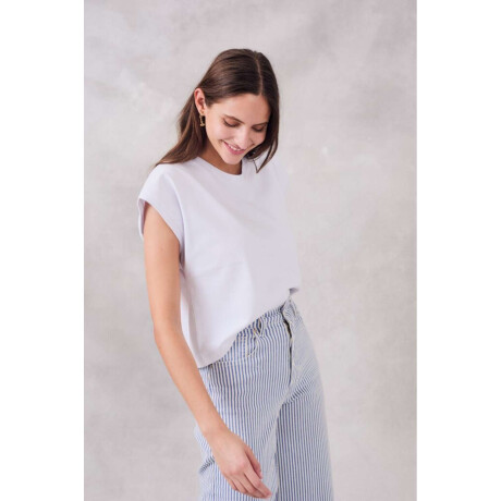 Remera Corta Lavada Blanco