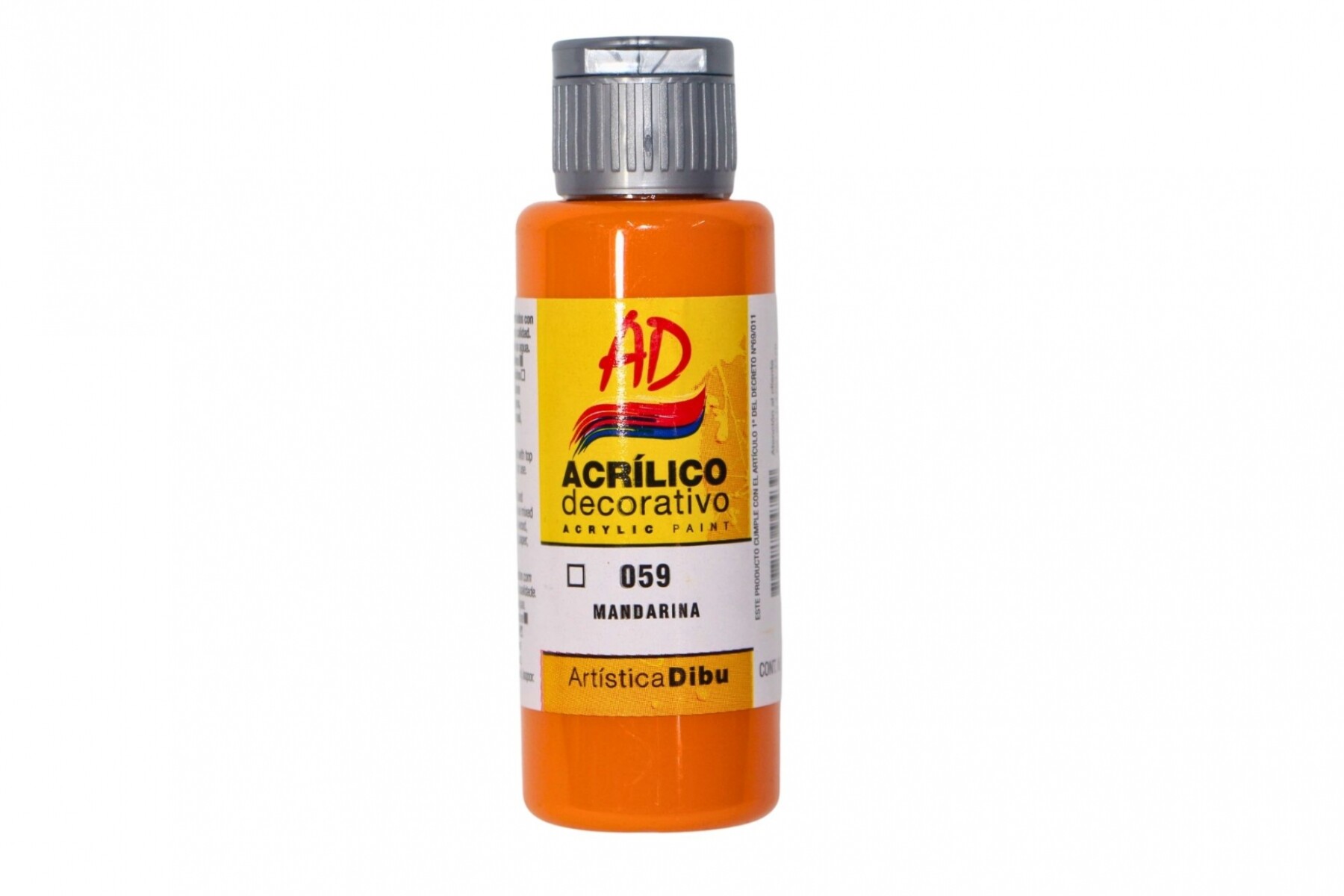 PINTURA ACRILICA ARTISTICA DIBU 60 ML. DIFERENTES COLORES - COLOR MANDARINA 059 