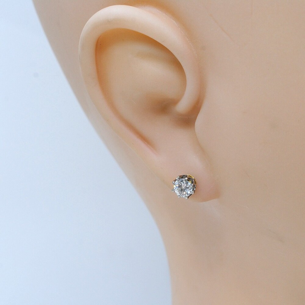 Caravanas antiguas en oro 18k y brillantes Caravanas antiguas en oro 18k y brillantes