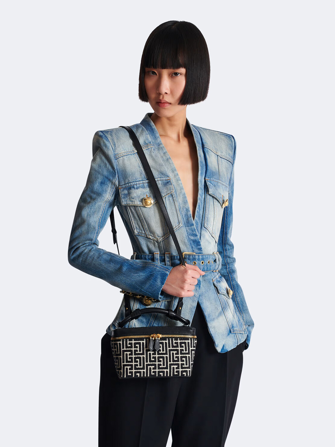 BALMAIN - VANITY CASE B-ARMY MONOGRAMMED 0