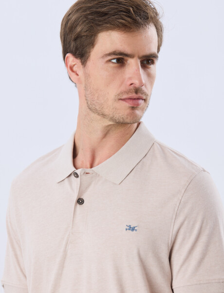 REMERA POLO LISA JERSEY Beige