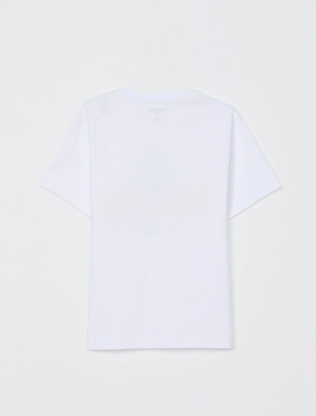 CAMISETA DE NIÑO MANGA CORTA ESTAMPADA BLANCO