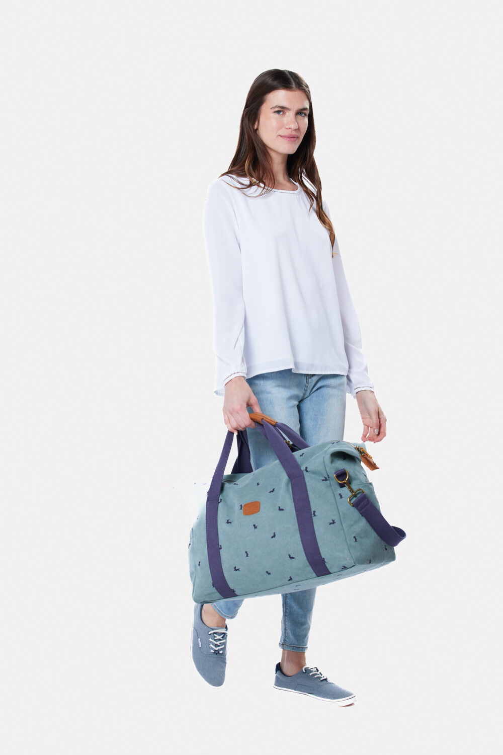 BOLSO DE LONA ESTAMPADO Verde