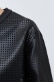 Chaqueta eco cuero calada negro