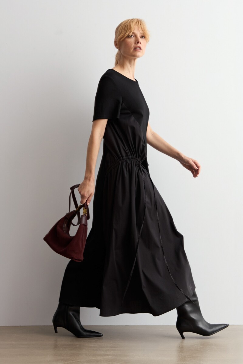 Vestido oversized combinado - negro 