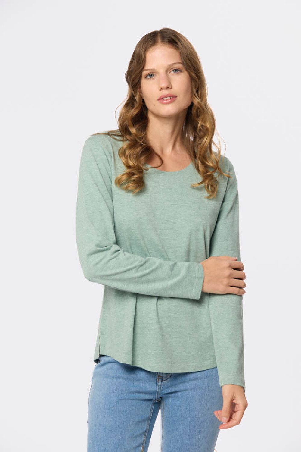 REMERA LISA MANGA LARGA Verde