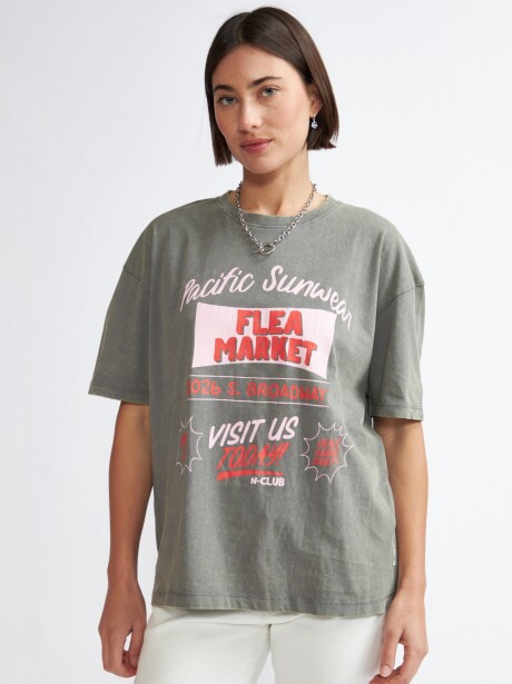 REMERA LAUREL GRIS