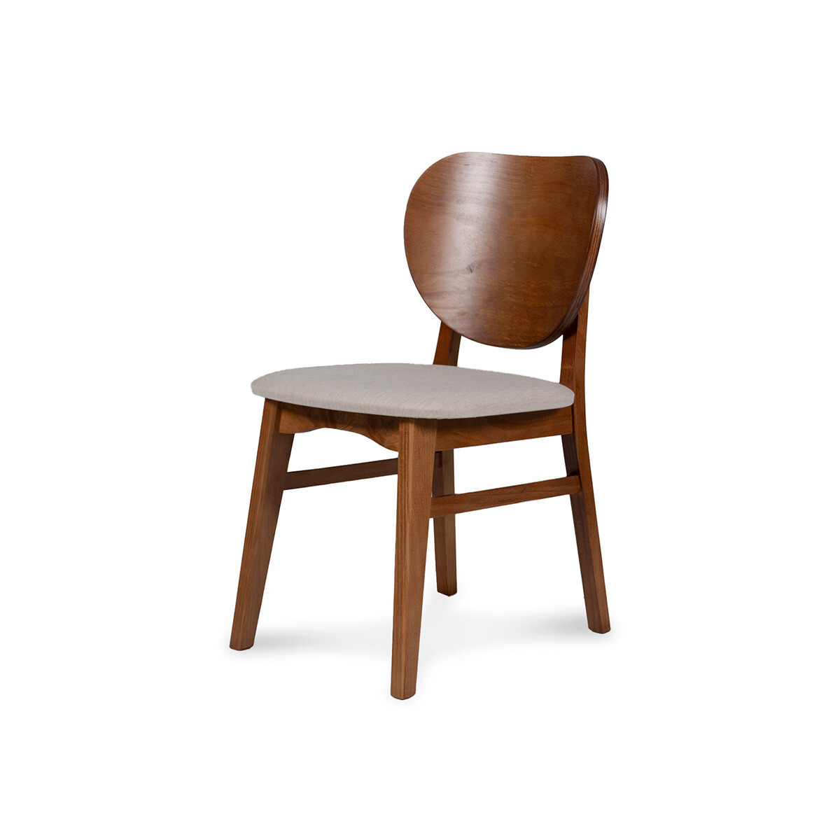 Silla Cleo - Nogal - Respaldo laminado - Tela Rústica - Natural 93 