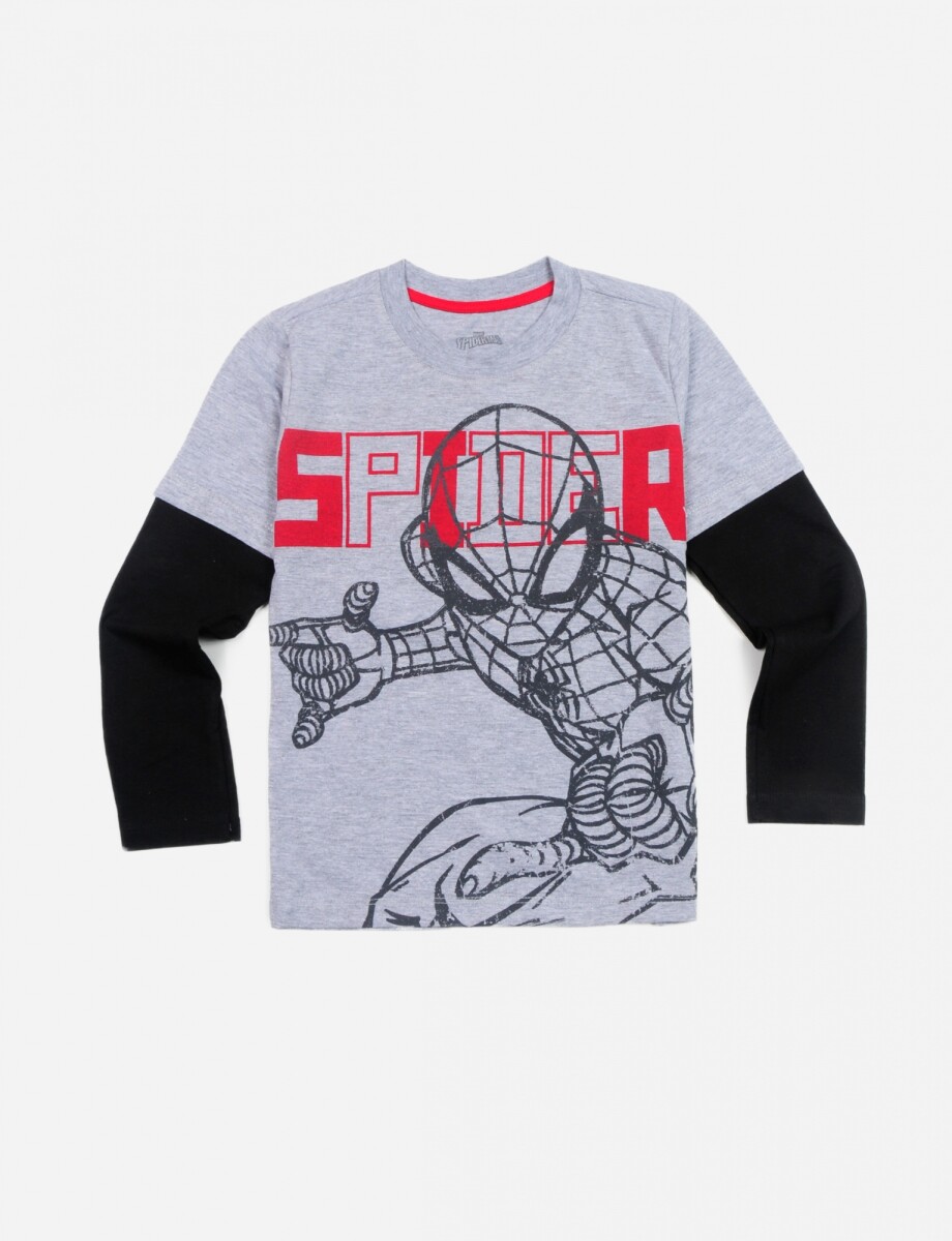 Camiseta niño Spiderman - GRIS MELANGE 