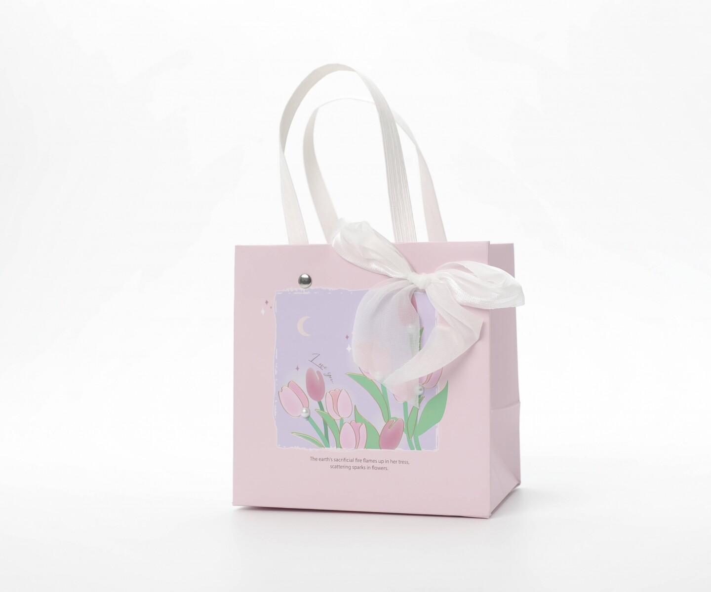 BOLSA DE REGALO RECTANGULAR (TULIPANES/ROSA/S) 