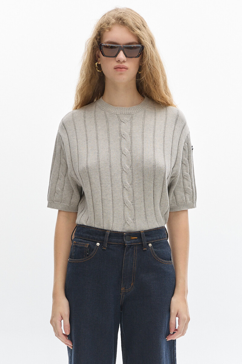 Knit T-shirt Jody Gris Melange