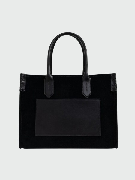 BALMAIN - B-ARMY SHOPPER SMALL-SUEDE TOTE BAG Negro