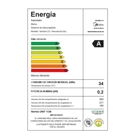 Heladera Black Inverter 482L Side by side Midea MDRS619FGR28 Heladera Black Inverter 482L Side by side Midea MDRS619FGR28