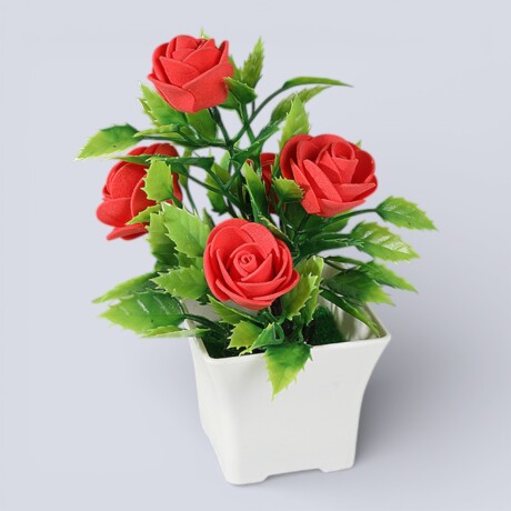 Mini Rosal Artificial Rojo