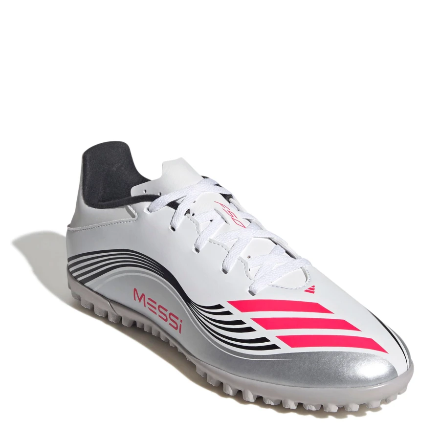 Championes Unisex Adidas Futbol 5 F50 Messi Club TF Blanco - Rojo - Negro - Plateado
