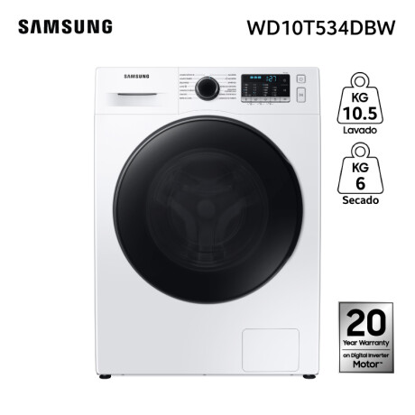 Samsung Lavasecarropa 10,5kg/6kg Blanco Wd10t534dbw Samsung Lavasecarropa 10,5kg/6kg Blanco Wd10t534dbw