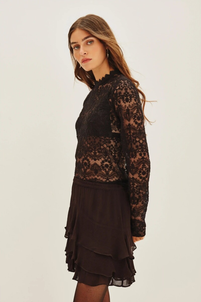 FALDA CHEETA PLAIN Negro