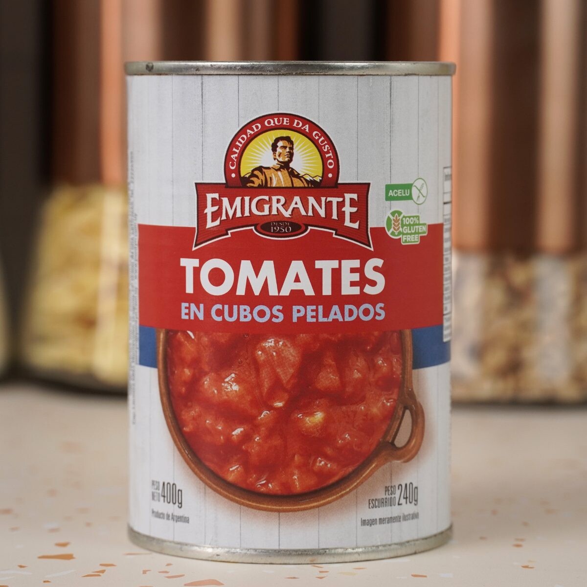 Tomates en cubos pelados Emigrante 400g 