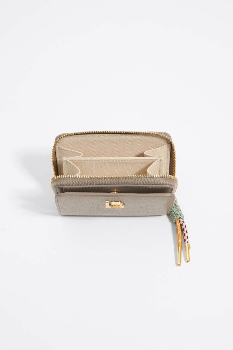CARTERA SOLAPA PIEL Gris