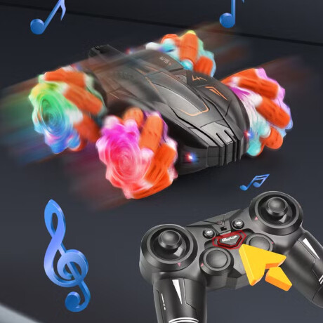 Auto Coche de acrobacia 360 Luces con Control Remoto Naranja