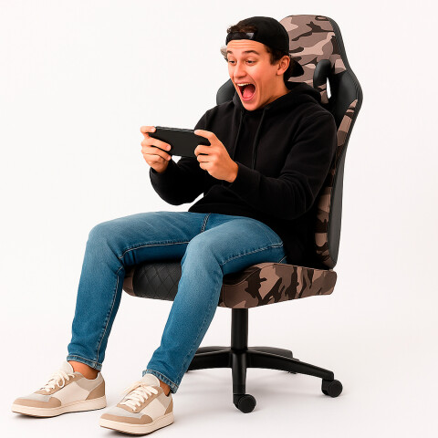 Silla Gamer Ergonómica Camuflaje Militar SILLA GAMER PL CAMO VERDE CAPIT. OLT