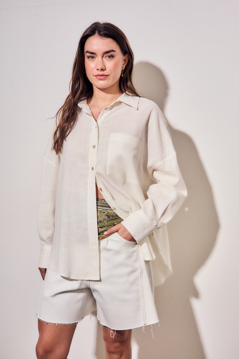 Camisa Lino - Nácar 