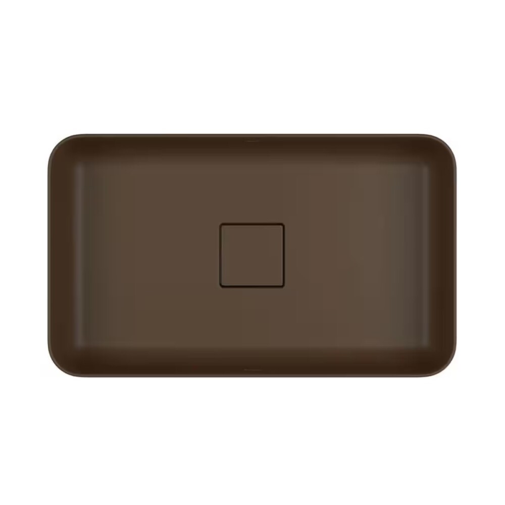 Bacha de apoyo rectangular 50x30 cm Marrón mate Deca Bacha De Apoyo Rectangular 50x30 Cm Marrón Mate Deca