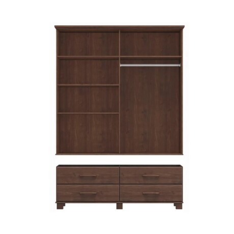 ROPERO FINESTRA 4 PUERTAS 4 CAJONES BIPARTIDO OURO CAFE. ROPERO FINESTRA 4 PUERTAS 4 CAJONES BIPARTIDO OURO CAFE.
