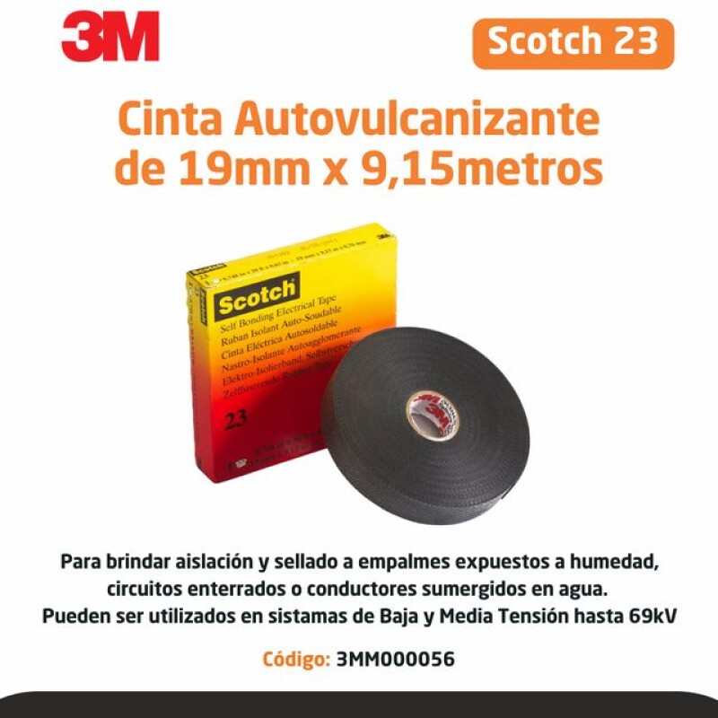 CINTA AUTOVULCANIZANTE SCOTCH23 19MM X 9M - 3M CINTA AUTOVULCANIZANTE SCOTCH23 19MM X 9M - 3M