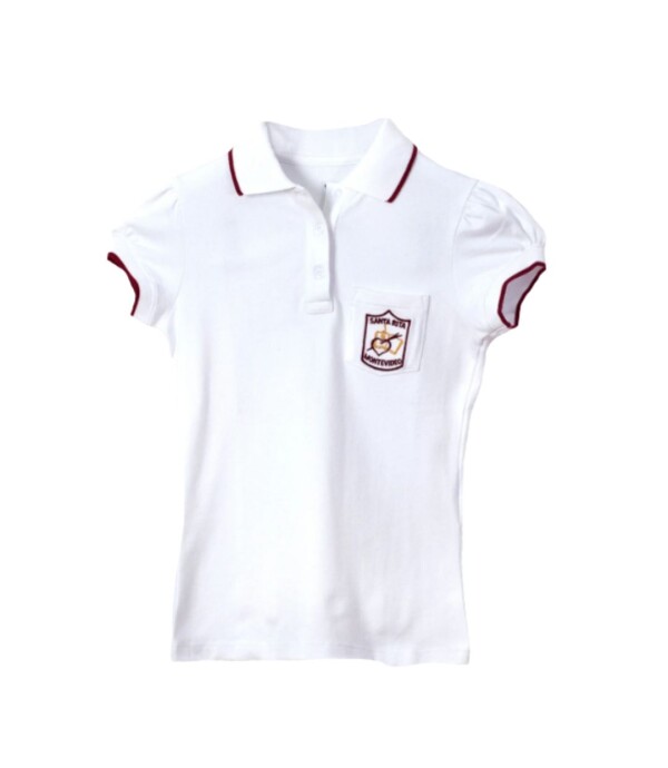 Remera Polo femenina Colegio Santa Rita Blanco