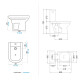 INODORO TAPA BIDET 1 AGUJ JUEGOS DE LOZA BARI BLANCO FERRUM BLANCO