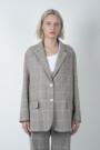 CHAQUETA EN CHECK DE ALGODON Gris